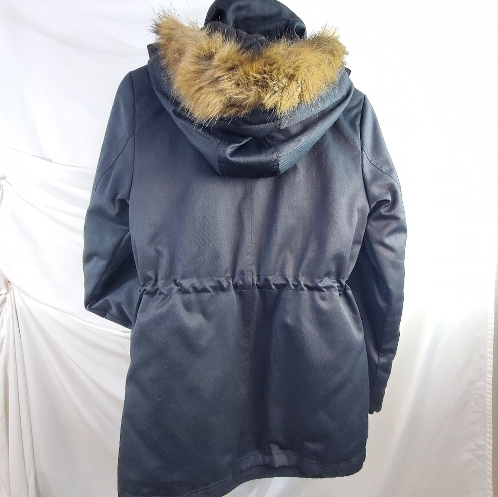 Vans Warm Winter Fur trim Hooded Jacket Car Coat Length - Picture 13 of 14